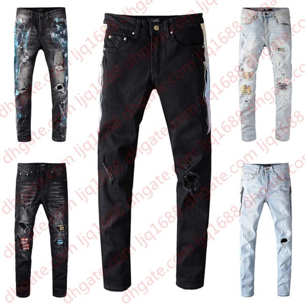 men skinny denim designers jeans motorcycle biker ripped distressed holes waist classic washed hip hop pants asian size 28-40, Blue
men skinny denim designers jeans motorcycle biker ripped distressed holes waist classic washed hip hop pants asian size 28-40, Blue