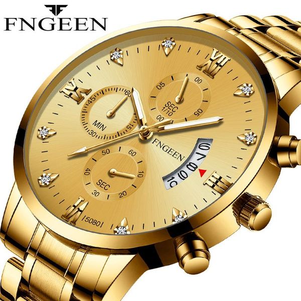 wristwatches fngeen men luxury business military quartz watch stainless steel band watches date calendar male clock relogio masculino, Slivery;brown
wristwatches fngeen men luxury business military quartz watch stainless steel band watches date calendar male clock relogio masculino, Slivery;brown