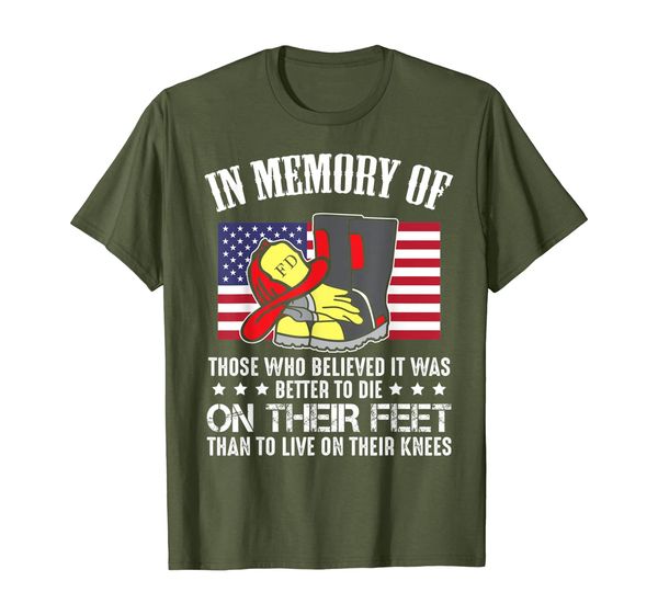firefighter in memory of those who believed t-shirt, White;black 
firefighter in memory of those who believed t-shirt, White;black
