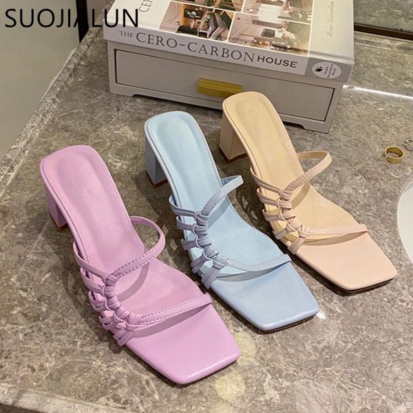 slippers suojialun 2021 fashion narrow band women slipper square high heels sandal ladies elegant summer outdoor slides pumps, Black
slippers suojialun 2021 fashion narrow band women slipper square high heels sandal ladies elegant summer outdoor slides pumps, Black
