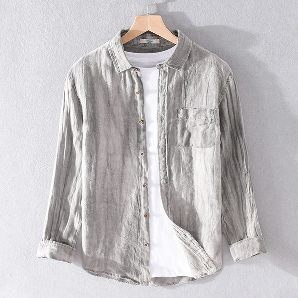 2021 new long-sleeved retro wrinkle pure linen fashion trend brand shirt for men breathable shirts male chemise camisa vlt5, White;black
2021 new long-sleeved retro wrinkle pure linen fashion trend brand shirt for men breathable shirts male chemise camisa vlt5, White;black