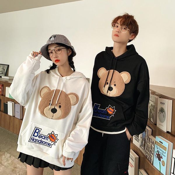women's hoodies & sweatshirts autumn winter korean version of embroidered bear lovers outfit hoodie female couples clothes clothing, Black
women's hoodies & sweatshirts autumn winter korean version of embroidered bear lovers outfit hoodie female couples clothes clothing, Black
