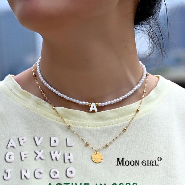 chains 2pcs/lot initial letter fashion necklaces pearl 2021 gold plated chain pendant choker for women vintage summer jewelry, Silver
chains 2pcs/lot initial letter fashion necklaces pearl 2021 gold plated chain pendant choker for women vintage summer jewelry, Silver