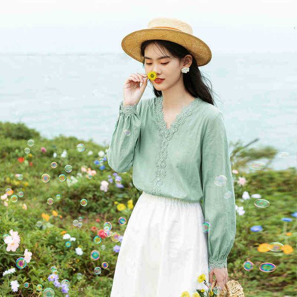 women's blouses & shirts blouses spring arrival v-neck cut out lace art retro cotton shirt long sleeve fed4, White
women's blouses & shirts blouses spring arrival v-neck cut out lace art retro cotton shirt long sleeve fed4, White