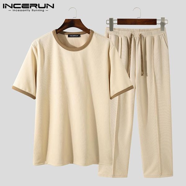 men's tracksuits men casual sets streetwear o neck short sleeve t shirt drawstring pants 2 pieces 2021 patchwork workout suits incerun, Gray
men's tracksuits men casual sets streetwear o neck short sleeve t shirt drawstring pants 2 pieces 2021 patchwork workout suits incerun, Gray