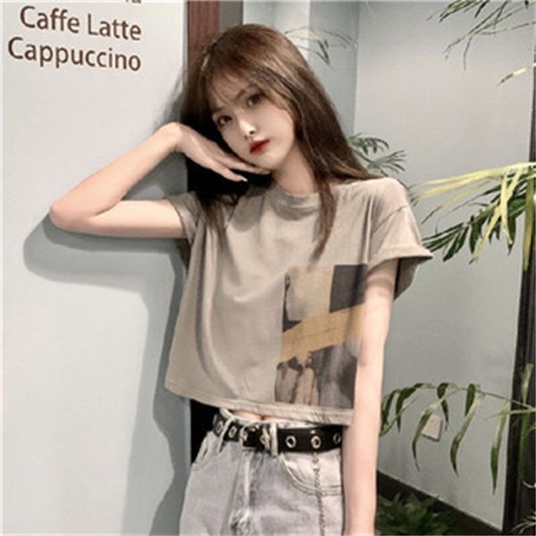 fan xinji open navel short sleeve t-shirt female student korean loose 2021 summer new short women's wear, White
fan xinji open navel short sleeve t-shirt female student korean loose 2021 summer new short women's wear, White
