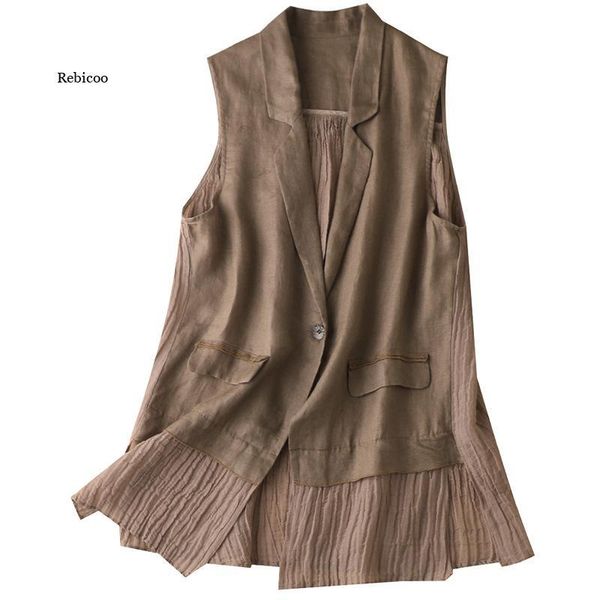 women's vests women summer tank with sleeveless linen high street patchwork ruffles turn-down collar jacket, Black;white
women's vests women summer tank with sleeveless linen high street patchwork ruffles turn-down collar jacket, Black;white