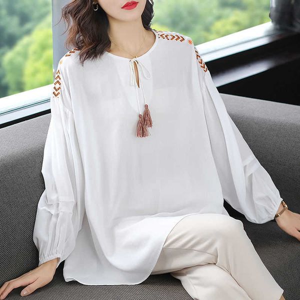 women spring summer style blouses shirts lady casual long sleeve white color o-neck shirt blusas df3623 210609
women spring summer style blouses shirts lady casual long sleeve white color o-neck shirt blusas df3623 210609