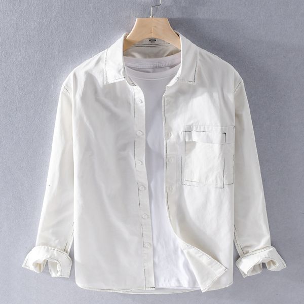 2021 new japanese style retro long-sleeved pure cotton fashion simple solid shirts for men comfortable shirt male camisa h8ui, White
2021 new japanese style retro long-sleeved pure cotton fashion simple solid shirts for men comfortable shirt male camisa h8ui, White