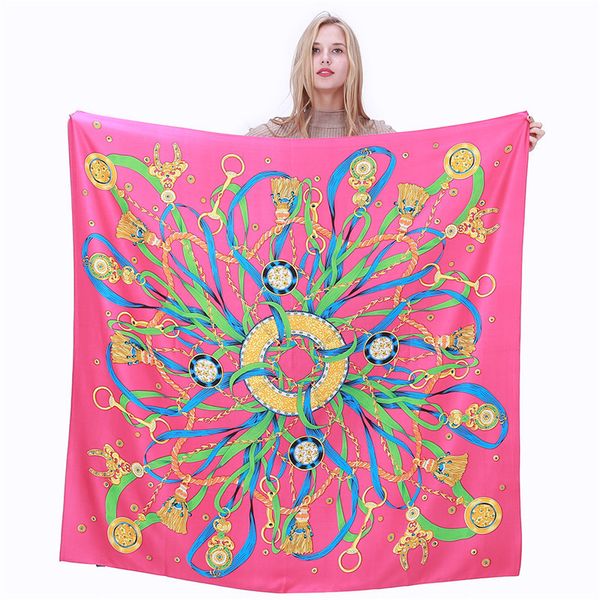 2021 fashion european and american style foreign trade new womens silk scarf twill silk scarf 130 square scarf chain ribbon printed sha, Blue;gray
2021 fashion european and american style foreign trade new womens silk scarf twill silk scarf 130 square scarf chain ribbon printed sha, Blue;gray