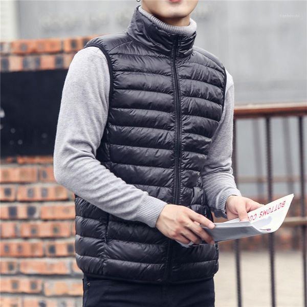 men's down & parkas men lightweight vest coat autumn solid white duck fashion casual male clothing, Black
men's down & parkas men lightweight vest coat autumn solid white duck fashion casual male clothing, Black