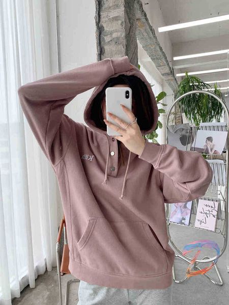 oversize hoodie autumn placket button letter hooded sweater men's women's embroidered kith couples sweatshirt, Black
oversize hoodie autumn placket button letter hooded sweater men's women's embroidered kith couples sweatshirt, Black