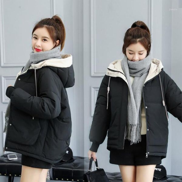 2019 winter coat women raglan sleeve outwear cotton padded jacket female thick solid short style hooded plus size outwear1, Black
2019 winter coat women raglan sleeve outwear cotton padded jacket female thick solid short style hooded plus size outwear1, Black