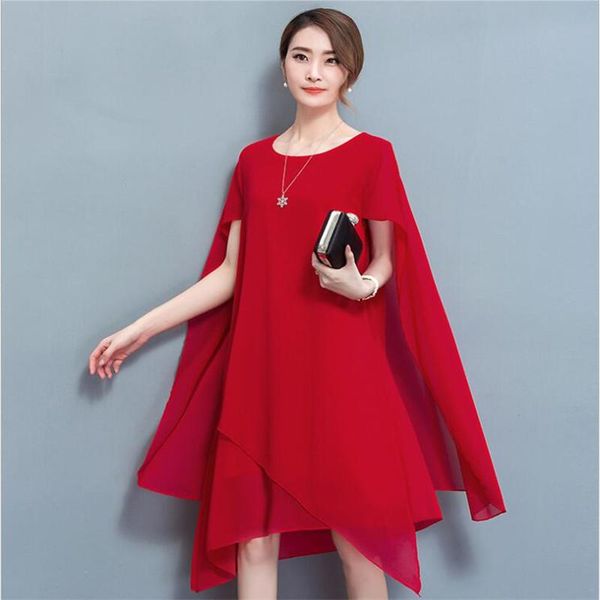 casual dresses 2021 summer chiffon asymmetric plus size cape women dress vestidos short sleeves knee length big party e293, Black;gray
casual dresses 2021 summer chiffon asymmetric plus size cape women dress vestidos short sleeves knee length big party e293, Black;gray
