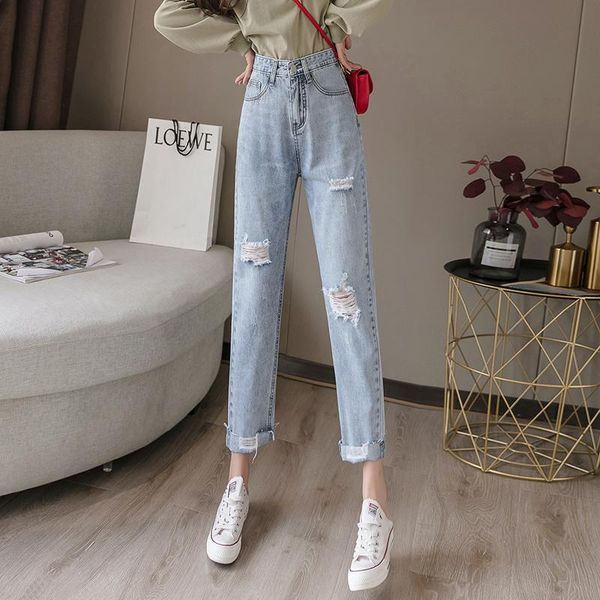 women's jeans straight tube loose hole light color summer 2021 high waist slim harlem daddy nine point pants, Blue
women's jeans straight tube loose hole light color summer 2021 high waist slim harlem daddy nine point pants, Blue