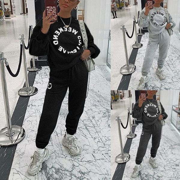 women's two piece pants letter printing long-sleeved loose casual sweater suit women roupas femini com frete gratis ensemble femme ropa, White
women's two piece pants letter printing long-sleeved loose casual sweater suit women roupas femini com frete gratis ensemble femme ropa, White