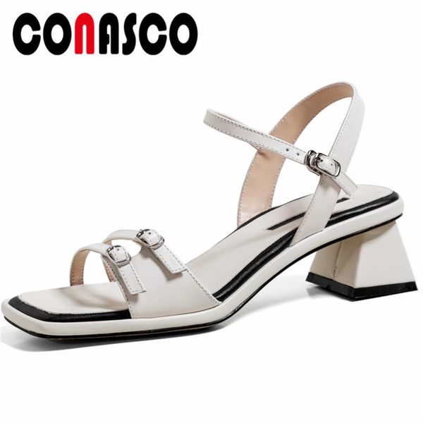 sandals conasco concise casual women peep toe genuine leather pumps buckle thick heels summer fashion shoes woman arrival, Black
sandals conasco concise casual women peep toe genuine leather pumps buckle thick heels summer fashion shoes woman arrival, Black