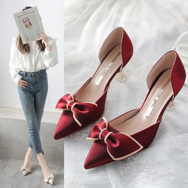 dress shoes 2021 shallow pointed toe hollow bow high heels fashion spring/autumn office & career thin pumps zapatos de mujer, Black
dress shoes 2021 shallow pointed toe hollow bow high heels fashion spring/autumn office & career thin pumps zapatos de mujer, Black