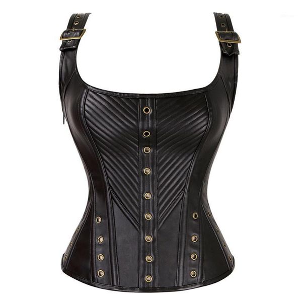 women's buckle gothic steampunk corset vest faux leather retro overbust corsets bustiers waist trainer corselet brown &, Black;white
women's buckle gothic steampunk corset vest faux leather retro overbust corsets bustiers waist trainer corselet brown &, Black;white