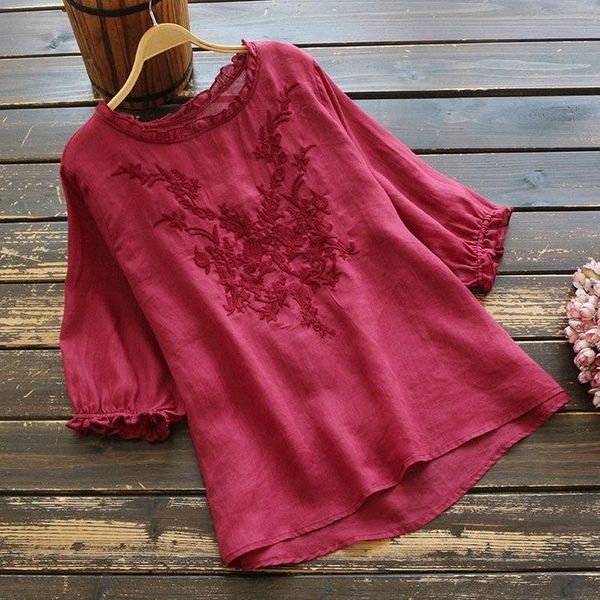women's blouses & shirts 100% cotton large size loose embroidered t shirt women 2021 summer half sleeve breathable thin national style, White
women's blouses & shirts 100% cotton large size loose embroidered t shirt women 2021 summer half sleeve breathable thin national style, White