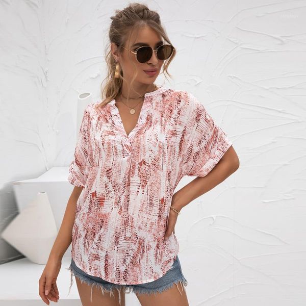 women's blouses & shirts 2021 summer women chiffon shirt floral tie dye short sleeve for casual v neck streetwear, White
women's blouses & shirts 2021 summer women chiffon shirt floral tie dye short sleeve for casual v neck streetwear, White