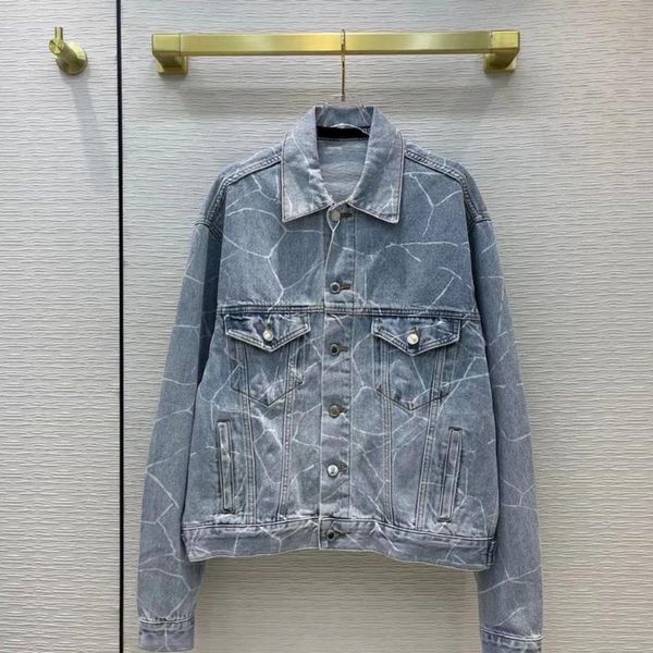 men's jackets four seasons style couple dress pebble crack print washed denim jacket men and women, Black;brown
men's jackets four seasons style couple dress pebble crack print washed denim jacket men and women, Black;brown