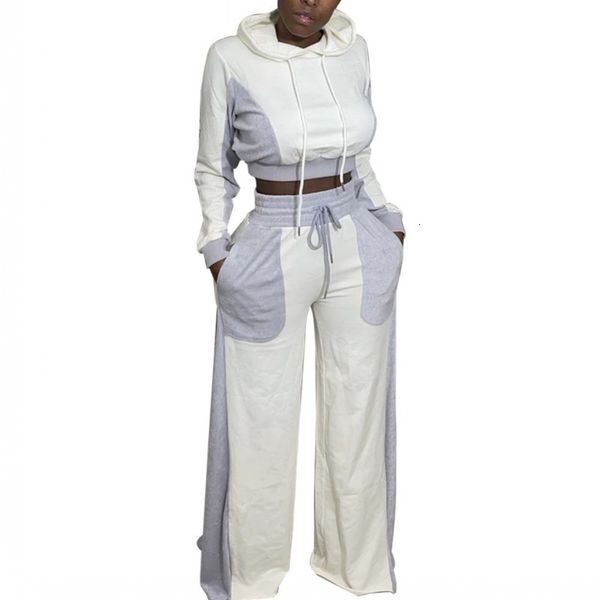 joints of two female parts with hood crop and long leg pants 2 piece spring outfits fall splice pocket streetwear training together 17l, Gray
joints of two female parts with hood crop and long leg pants 2 piece spring outfits fall splice pocket streetwear training together 17l, Gray