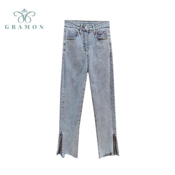 women's jeans women autumn 2021 plus size chic straight high waist pocket button zipper split trouser y2k punk streetwear denim pant, Blue
women's jeans women autumn 2021 plus size chic straight high waist pocket button zipper split trouser y2k punk streetwear denim pant, Blue