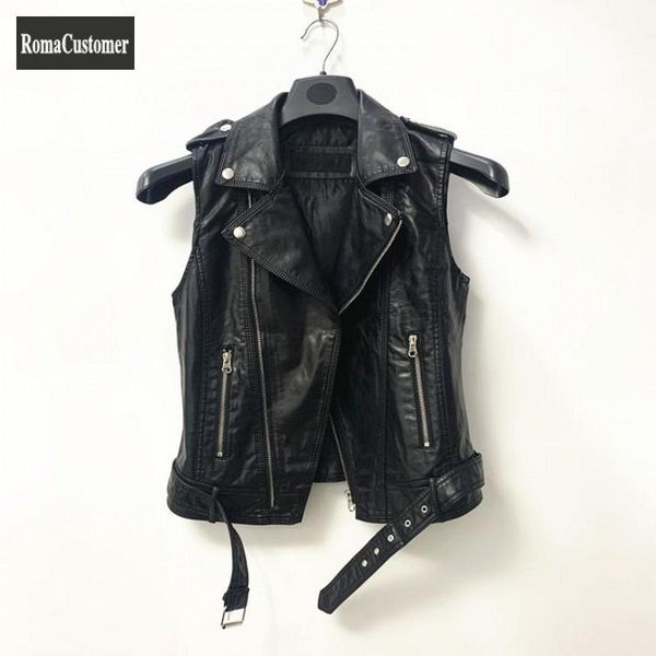 women's vests 2021 biker vest womens short zippers slim korean sleeveless solid fashion casual female elegant leather jackets, Black;white
women's vests 2021 biker vest womens short zippers slim korean sleeveless solid fashion casual female elegant leather jackets, Black;white