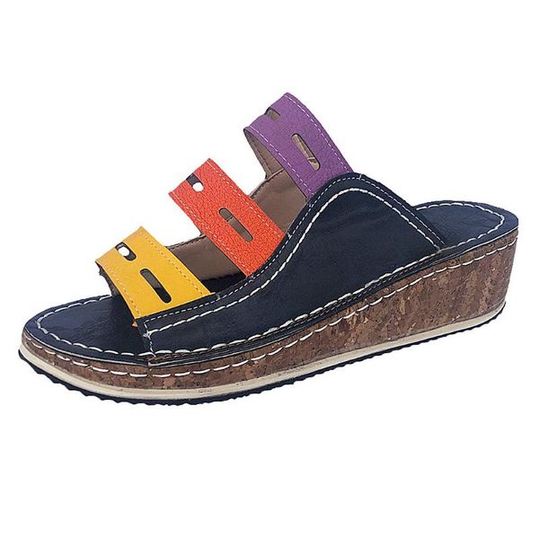 ladies slippers women fashion mixed color slip on wedges sandals casual slippers women slipper shoes women's sneakers new, Black
ladies slippers women fashion mixed color slip on wedges sandals casual slippers women slipper shoes women's sneakers new, Black