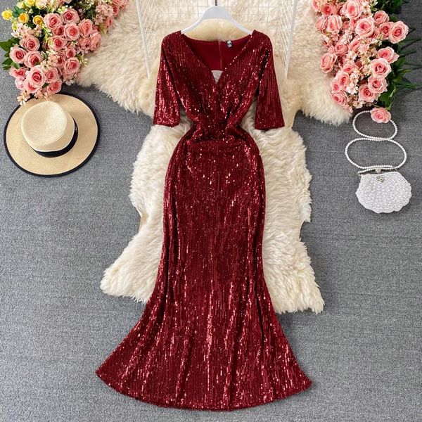 casual dresses red/gray/black sequin long dress women party v-neck short sleeve high waist mermaid vestidos elegant fashion robe summer, Black;gray
casual dresses red/gray/black sequin long dress women party v-neck short sleeve high waist mermaid vestidos elegant fashion robe summer, Black;gray