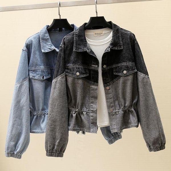 2021 jeans coat women's short spring and autumn korean-style all-match waist hugging color matching short-height denim fashion, Black;brown
2021 jeans coat women's short spring and autumn korean-style all-match waist hugging color matching short-height denim fashion, Black;brown