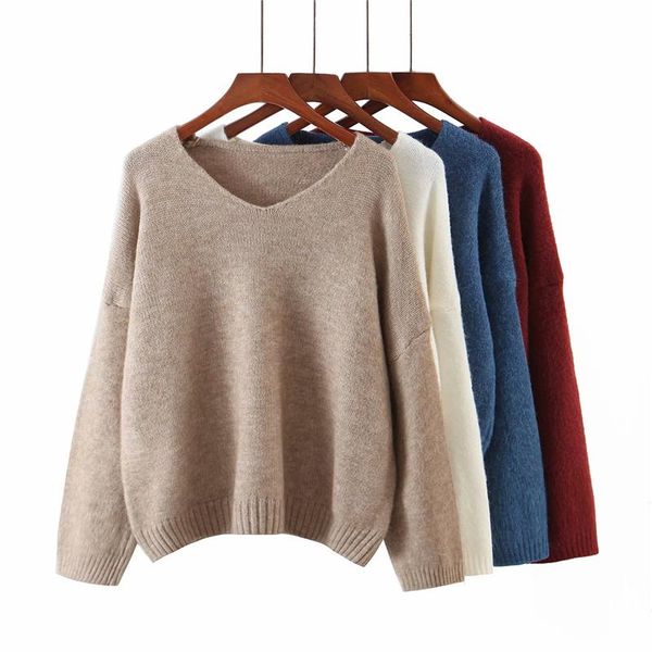 women's sweaters causal women soft sweater pullovers 2021 fashion ladies v-neck loose streetwear female warm girl chic, White;black
women's sweaters causal women soft sweater pullovers 2021 fashion ladies v-neck loose streetwear female warm girl chic, White;black