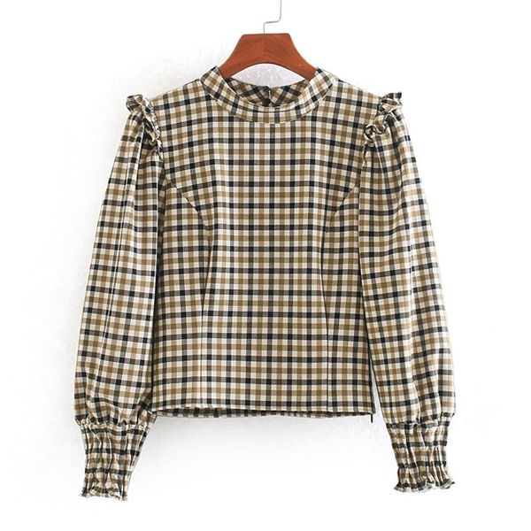 stylish chic ruffles plaid short blouses women fashion o-neck elegant ladies long sleeve shirts blusas, White
stylish chic ruffles plaid short blouses women fashion o-neck elegant ladies long sleeve shirts blusas, White