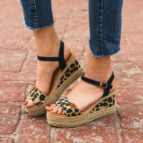 women's fashion girls leopard sandals buckle casual shoes leopard zebra wedge sandals, Black
women's fashion girls leopard sandals buckle casual shoes leopard zebra wedge sandals, Black
