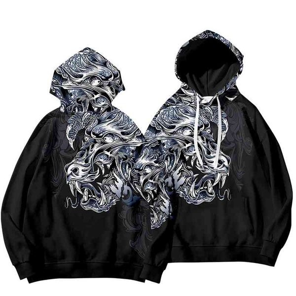 2021 fashion printed dragon element ins long sleeve plush thickened sweater hooded, Black
2021 fashion printed dragon element ins long sleeve plush thickened sweater hooded, Black