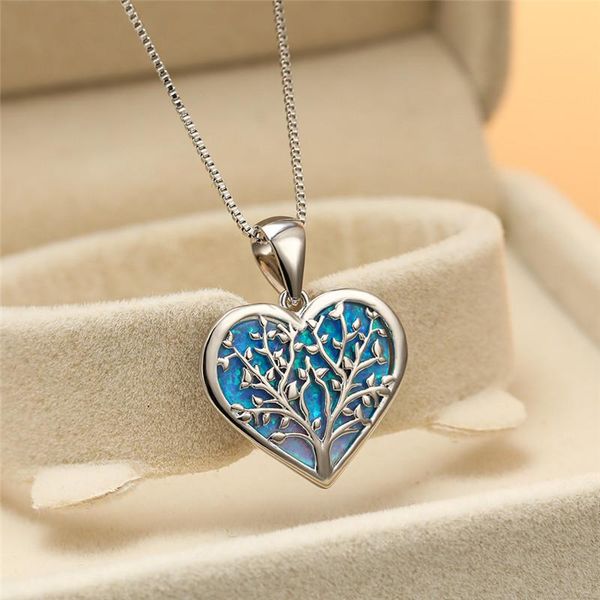 pendant necklaces charm white blue opal stone wedding necklace cute heart big tree vintage silver color chain for women
pendant necklaces charm white blue opal stone wedding necklace cute heart big tree vintage silver color chain for women