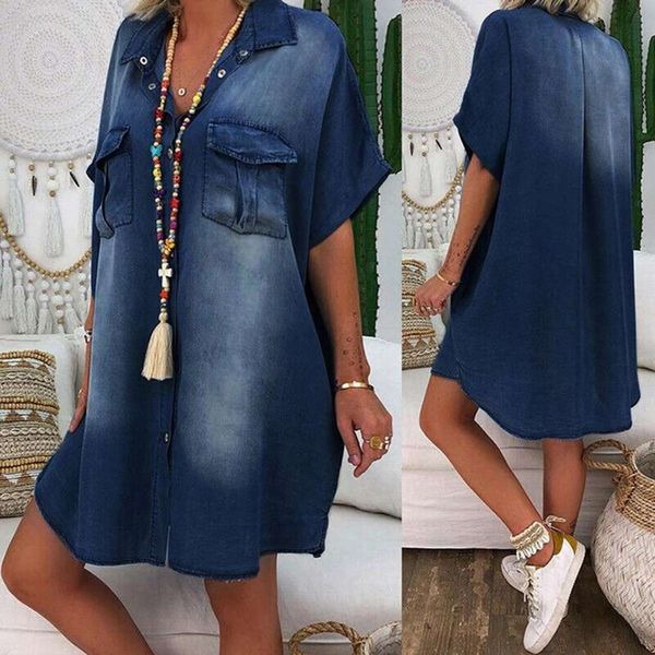 2021 new autumn womens casual denim blouses denim loose short sleeve turn-down collar oversized party dresses plus size, White
2021 new autumn womens casual denim blouses denim loose short sleeve turn-down collar oversized party dresses plus size, White