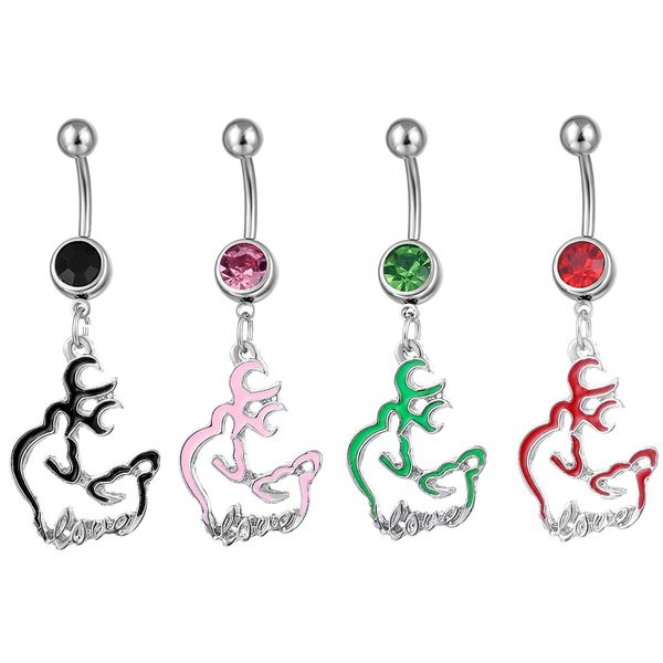 d0560 browning deer belly navel button ring mix colors, Silver
d0560 browning deer belly navel button ring mix colors, Silver