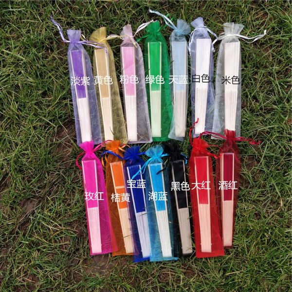 party favor 100pcs/lot 14 color personalise folding elegant silk hand fan with multicolor gift bag wedding&party favors
party favor 100pcs/lot 14 color personalise folding elegant silk hand fan with multicolor gift bag wedding&party favors