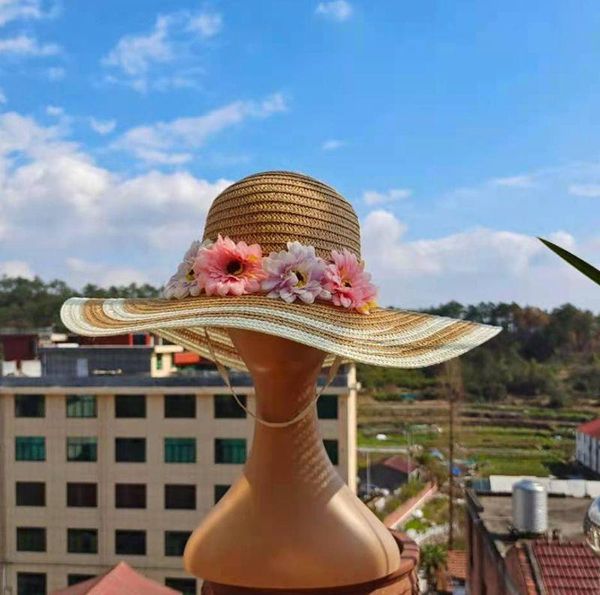 wide brim hats woman girl floral beach hat flowers straw foldabke breathable sombrero summer cap bohemia holiday sunhat patchwork stripe, Blue;gray
wide brim hats woman girl floral beach hat flowers straw foldabke breathable sombrero summer cap bohemia holiday sunhat patchwork stripe, Blue;gray