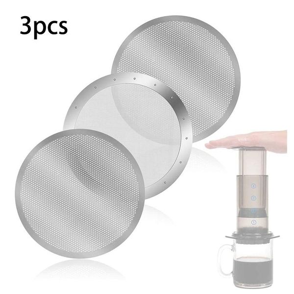 coffee filters 3 pack metal reusable filter mesh for aeropress maker espresso maker, silver
coffee filters 3 pack metal reusable filter mesh for aeropress maker espresso maker, silver