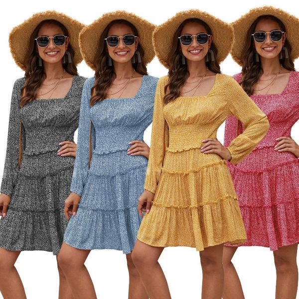 casual dresses europe and america 2021 spring summer women dress female fashion print silm square collar elegant long sleeve, Black;gray
casual dresses europe and america 2021 spring summer women dress female fashion print silm square collar elegant long sleeve, Black;gray