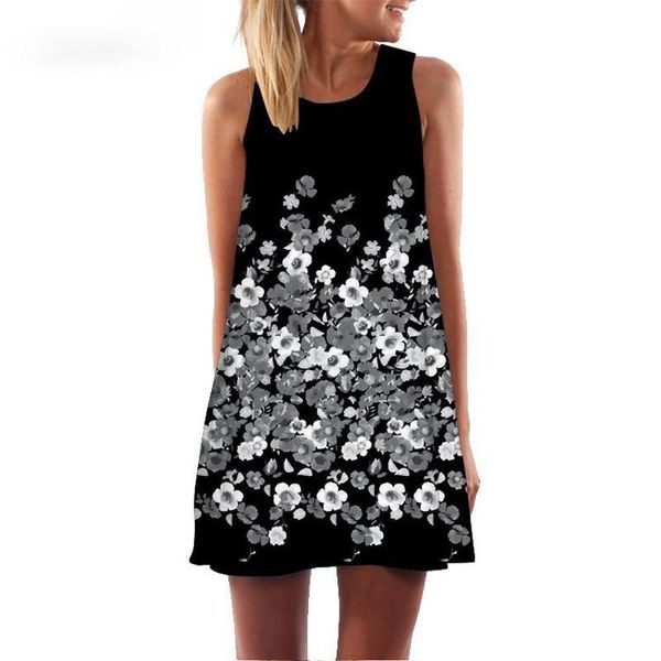 floral print black dresses women fashion sleeveless casual loose vintage mini chiffon dress vestidos summer dress women 2021, Black;gray
floral print black dresses women fashion sleeveless casual loose vintage mini chiffon dress vestidos summer dress women 2021, Black;gray