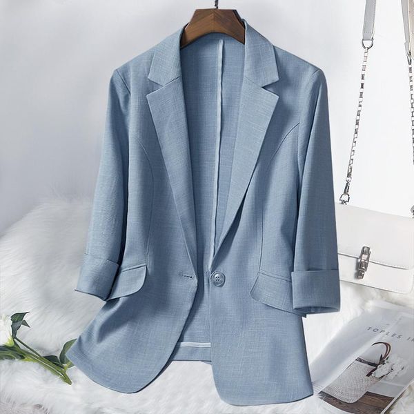women's suits & blazers women fashion 2021 summer cotton linen thin slim casual ladies three quarter sleeve pink blue single button bla, White;black
women's suits & blazers women fashion 2021 summer cotton linen thin slim casual ladies three quarter sleeve pink blue single button bla, White;black