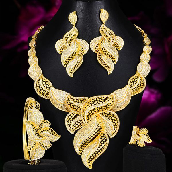 earrings & necklace godki luxury feather leaf nigerian choker jewelry sets for women wedding cubic zircon cz dubai gold bridal set 2021, Silver
earrings & necklace godki luxury feather leaf nigerian choker jewelry sets for women wedding cubic zircon cz dubai gold bridal set 2021, Silver