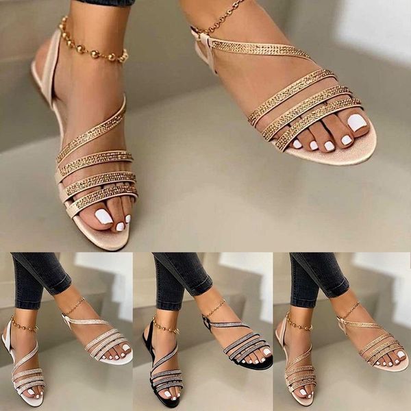 2021 buckle flat sandals women rhinestones female flip flops summer leather crystal slippers ladies bling shoes tenis feminino, Black
2021 buckle flat sandals women rhinestones female flip flops summer leather crystal slippers ladies bling shoes tenis feminino, Black