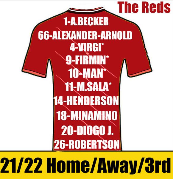 The Reds soccer jerseys player version 2021/22 men kids kit ALEXANDER-ARNOLD HENDERSON football shirts FABINHO MILNER ROBERTSON DIOGO J jers, Black;yellow
The Reds soccer jerseys player version 2021/22 men kids kit ALEXANDER-ARNOLD HENDERSON football shirts FABINHO MILNER ROBERTSON DIOGO J jers, Black;yellow