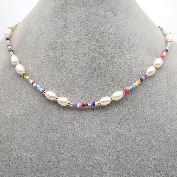 chokers trendy bohemia choker multi-color beads pearl jewelry stainless steel metal gold plated freshwater glass necklace, Golden;silver
chokers trendy bohemia choker multi-color beads pearl jewelry stainless steel metal gold plated freshwater glass necklace, Golden;silver