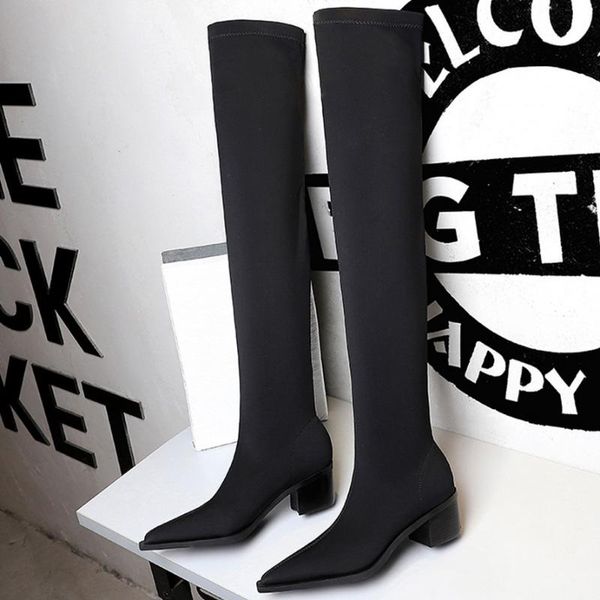 boots shoes women over the knee pointed stretch thick heel high black long autumn winter shoe
boots shoes women over the knee pointed stretch thick heel high black long autumn winter shoe
